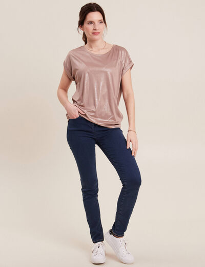 T-shirt manches courtes taupe femme