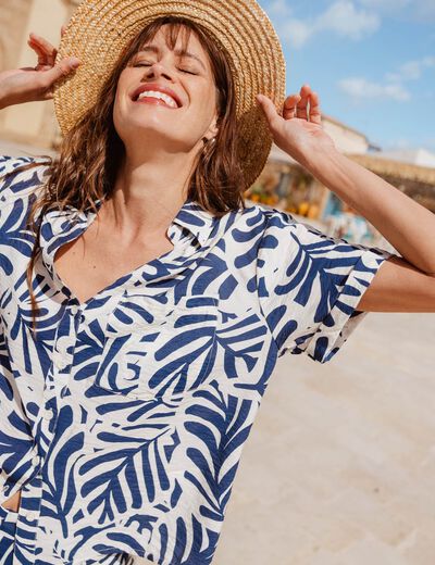 Chemise manches courtes blanc femme