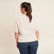 Pull manches courtes beige femme
