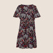 Robe évasée manches courtes noir femme