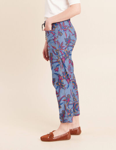 Jean droit r&eacute;versible bleu femme