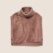 Pull sans manches col roul&eacute; marron femme