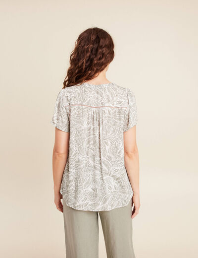 Blouse manches courtes gris femme