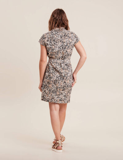 Robe droite zippée noir femme