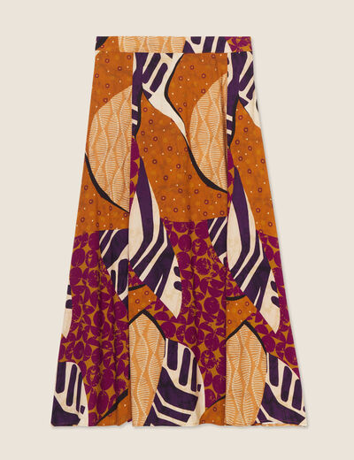 Jupe longue évasée multicolore femme
