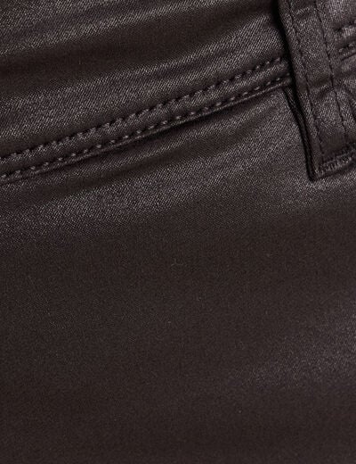 Pantalon enduit noir femme