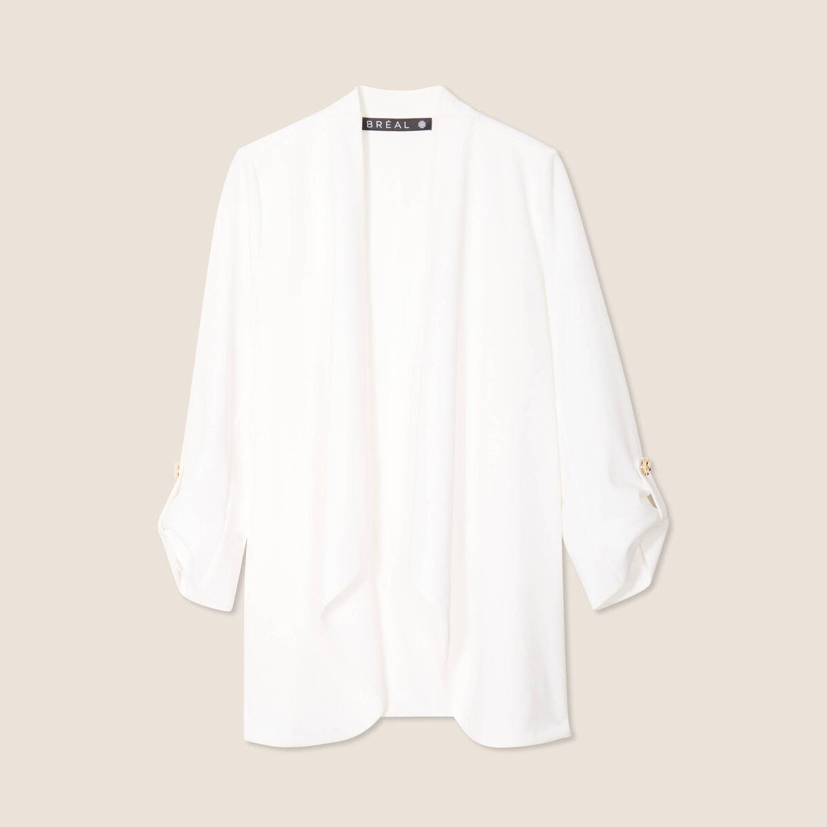 Veste esprit tailleur cascade ecru femme