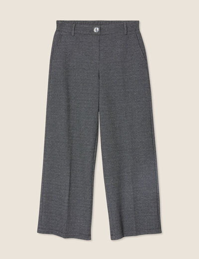 Pantalon large 7/8ème gris clair femme
