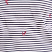 T-shirt droit broderie manches courtes bleu femme