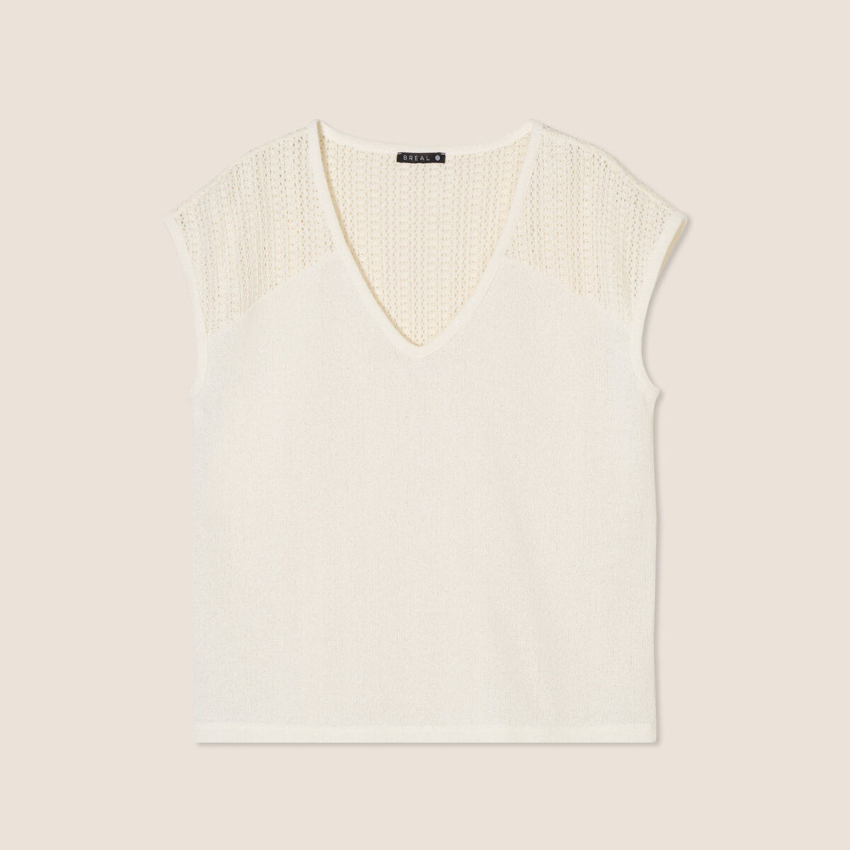 T-shirt manches courtes ecru femme
