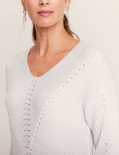 Pull manches longues gris argent femme