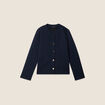 Gilet manches longues bleu foncé femme