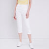 Pantacourt droit taille haute blanc femme