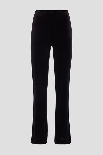Pantalon bootcut velours noir femme