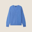 Pull en cachemire manches longues bleu violet femme