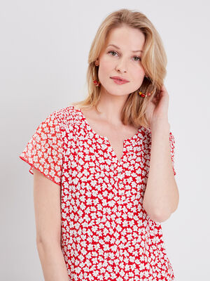 T shirt manches courtes rose framboise femme