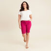 Bermuda ajusté ceinturé rose fushia femme
