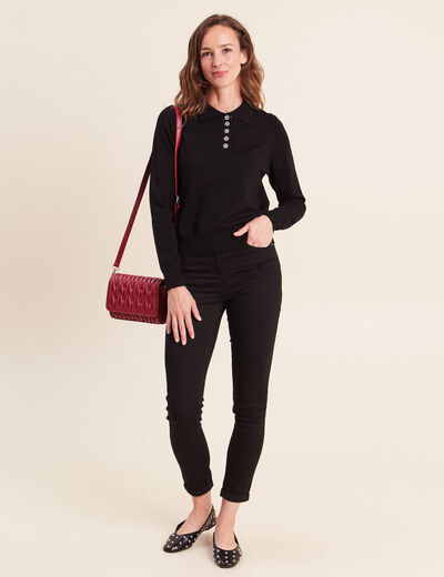 Polo noir femme