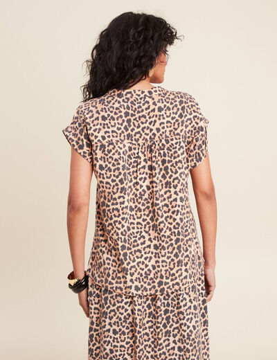 Blouse manches courtes sable femme