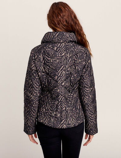 Doudoune d&eacute;perlante droite zipp&eacute;e noir femme