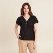 T-shirt manches courtes noir femme