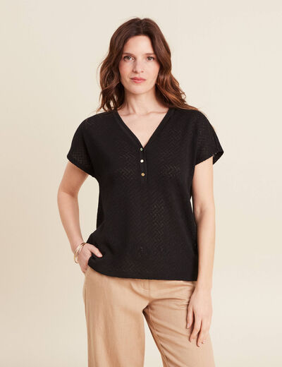 T-shirt manches courtes noir femme