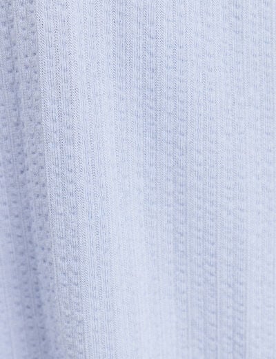 Blouse ample cropped col am&eacute;ricain bleu gris femme
