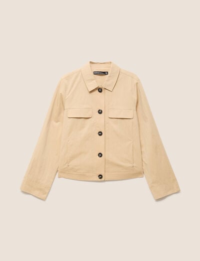 Veste doubl&eacute;e beige femme