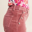 Pantalon large velours c&ocirc;tel&eacute; rose framboise femme