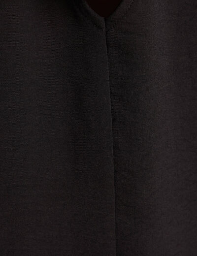 Blouse fluide manches 3/4 noir femme