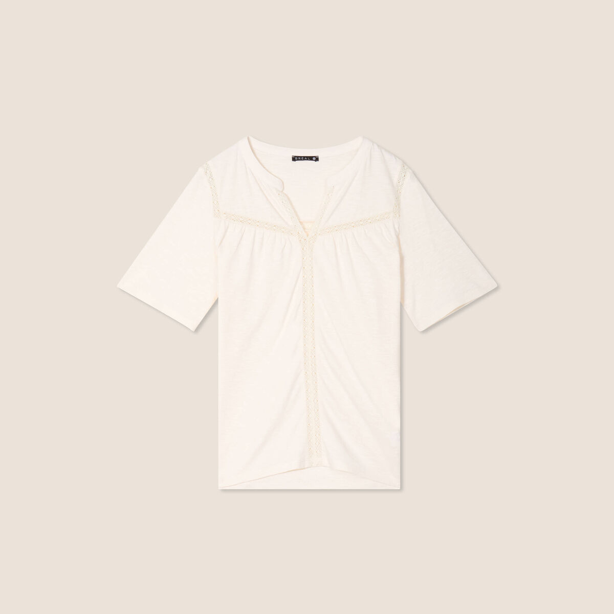 T-shirt manches courtes ecru femme