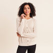 Gilet manches longues col rond brillant couleur or femme