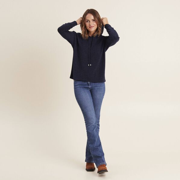 Sweat à capuche bleu marine femme
