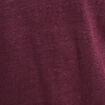 Top col v manches courtes en lin prune femme