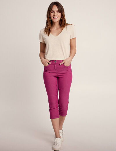 Pantacourt magique Le L&eacute;ger coupe droite rose fushia femme