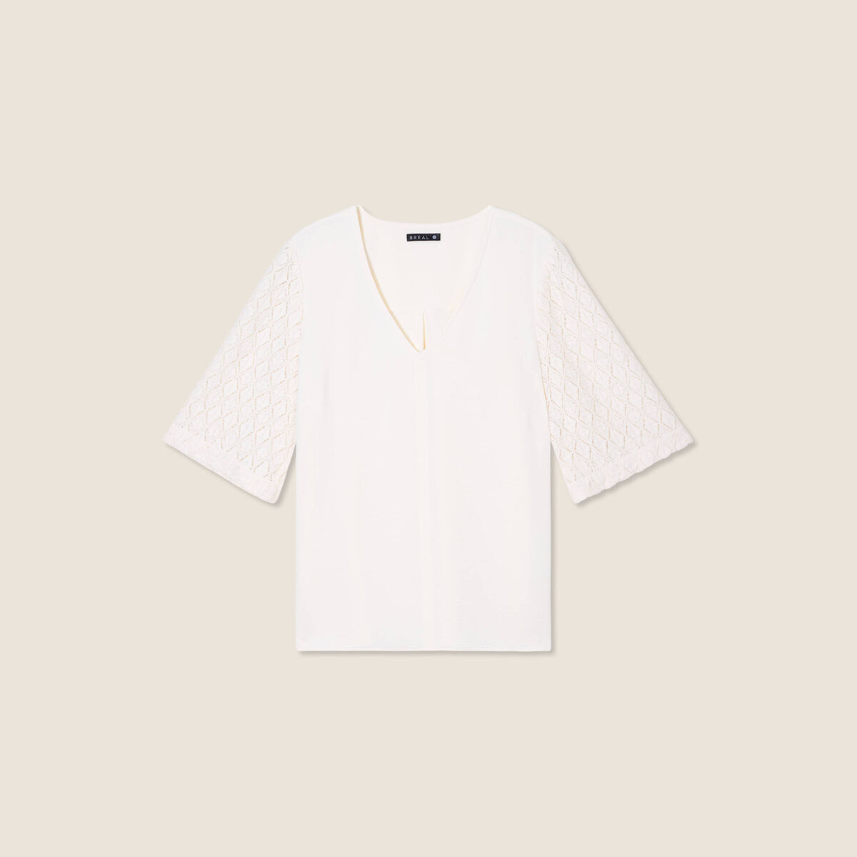 Blouse manches 3/4 ecru femme