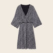Robe évasée plissée noir femme