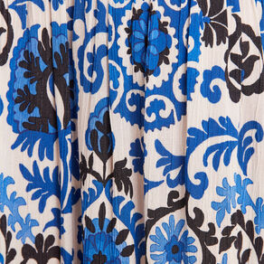 Robe évasée col tunisien bleu femme