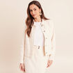 Veste en coton manches longues ivoire femme