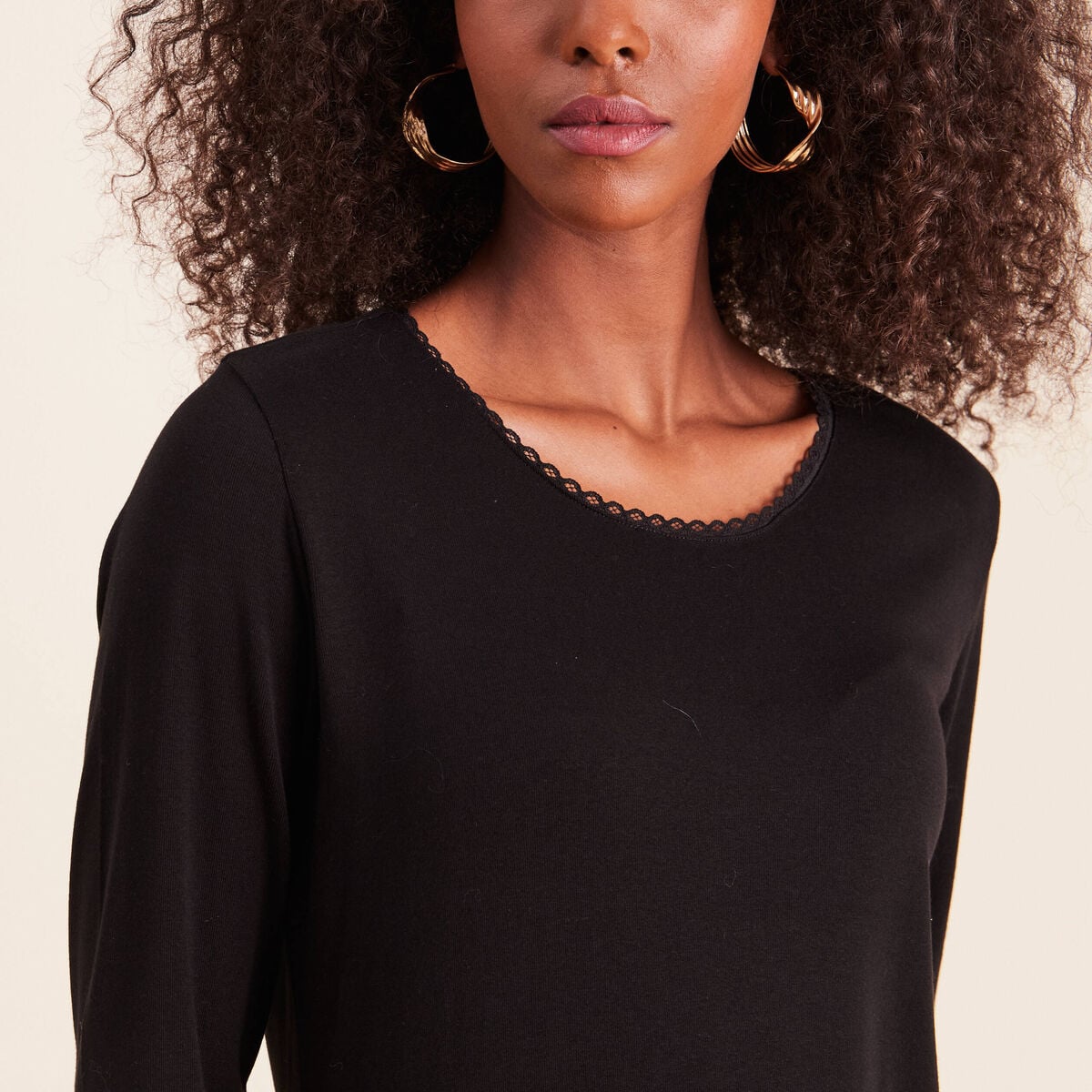 T-shirt manches longues noir femme