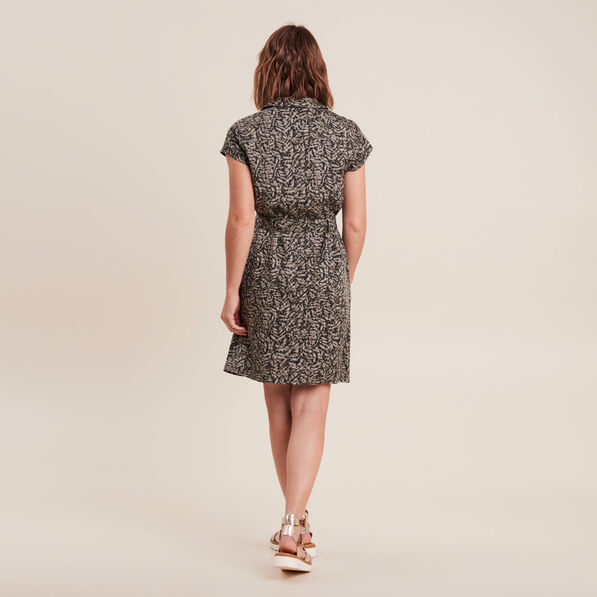 Robe droite zippée vert kaki femme