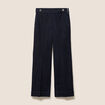Jean large taille haute &agrave; paillettes denim brut femme