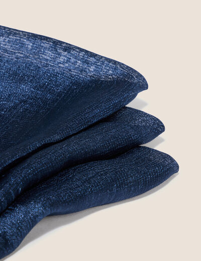 Foulard effet satin bleu marine femme