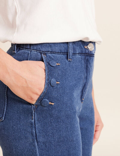 Jean large taille haute denim stone femme