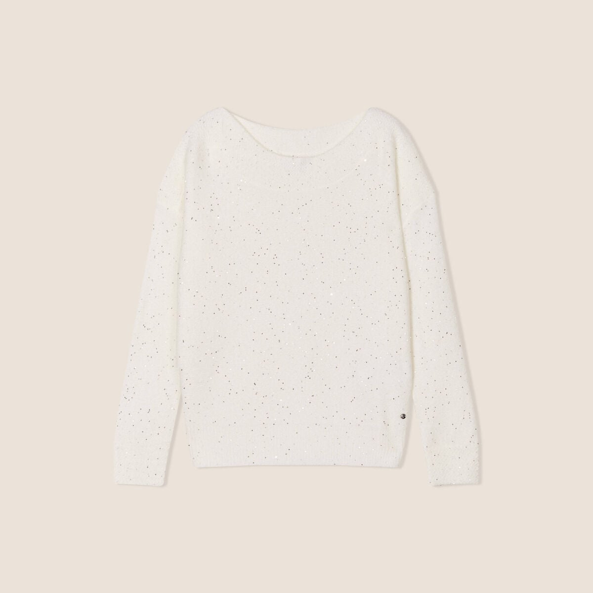 Pull manches longues ecru femme
