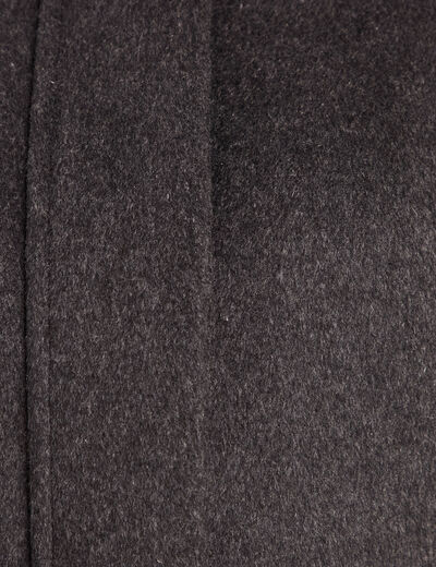 Manteau col montant doubl&eacute; gris fonc&eacute; femme