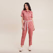 Combinaison pantalon r&eacute;versible orange corail femme