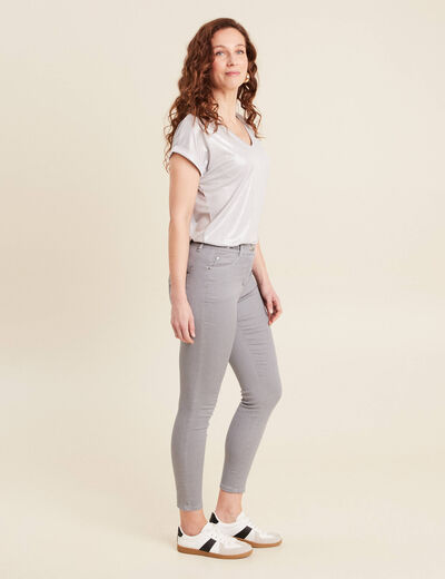 Pantalon magique Le L&eacute;ger coupe ajust&eacute;e denim gris clair femme