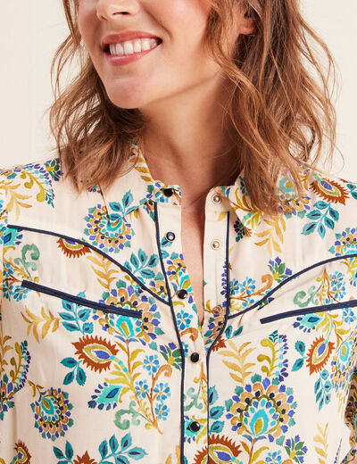 Chemise manches longues blanc femme