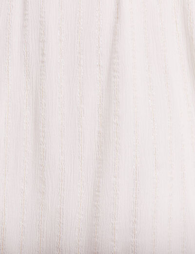 Robe droite fluide smockée ecru femme